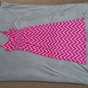 Pink and White Striped Maxi Dress